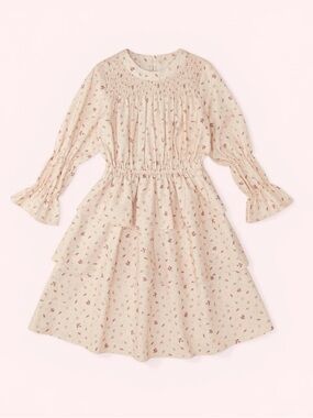 The Sunday Collective Girls' Organic Woodland Floral Long-Sleeve Dress Size 3